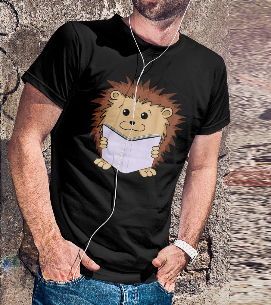 Book Nerd Hedgehog Reading Cute Book T-Shirt