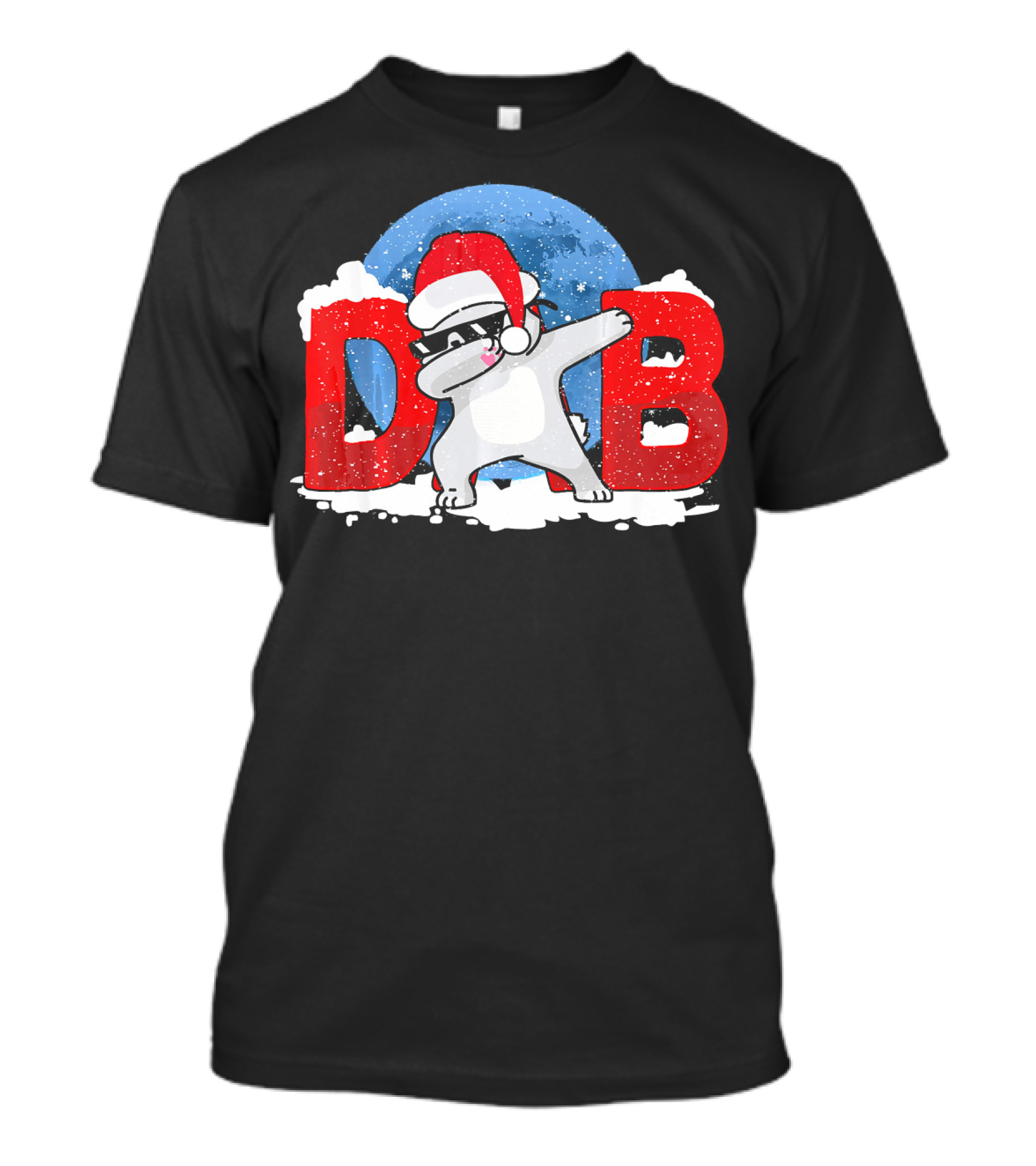DAB Rabbit Bunny Funny Xmas Dabbing Snow Santa Hat T-Shirt