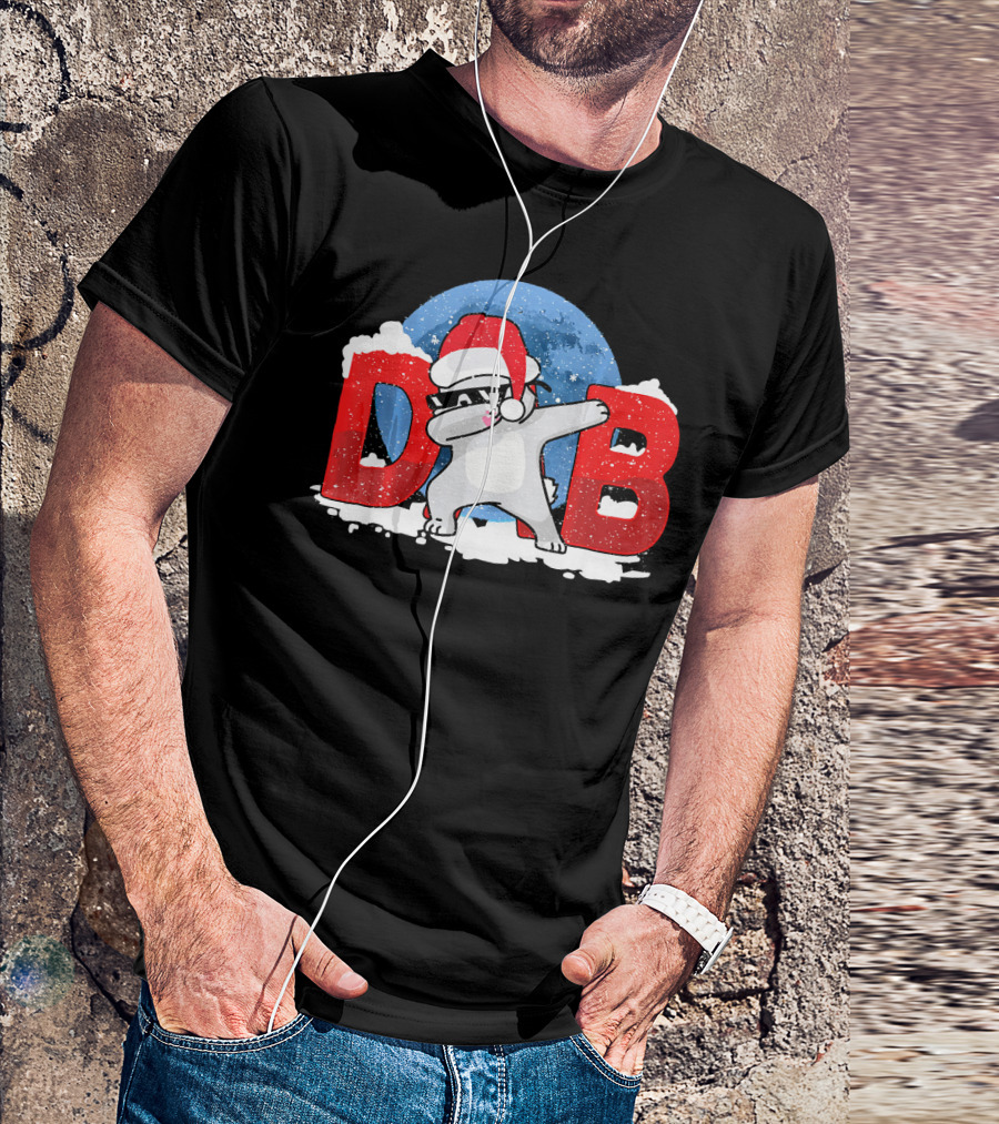 DAB Rabbit Bunny Funny Xmas Dabbing Snow Santa Hat T-Shirt