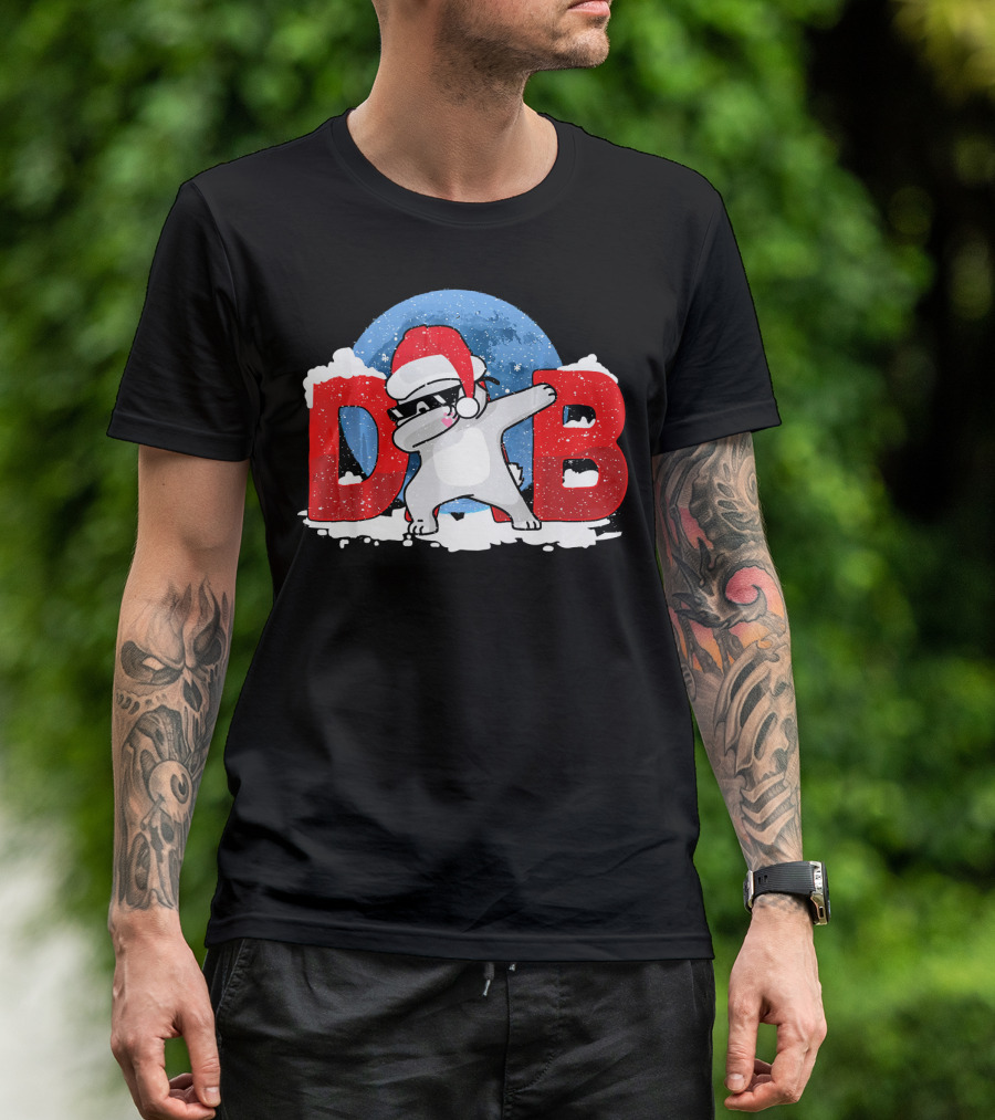 DAB Rabbit Bunny Funny Xmas Dabbing Snow Santa Hat T-Shirt