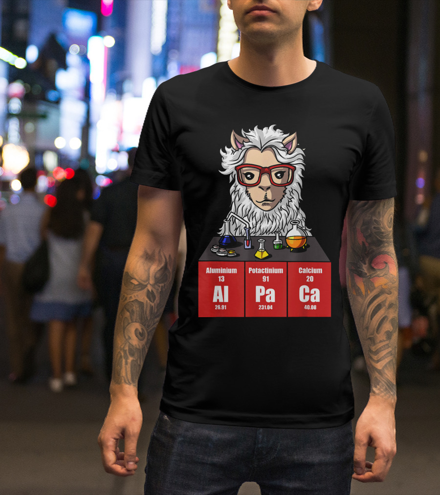 Aluminium Potactinium Calcium Llama Chemistry Science Teacher T-Shirt