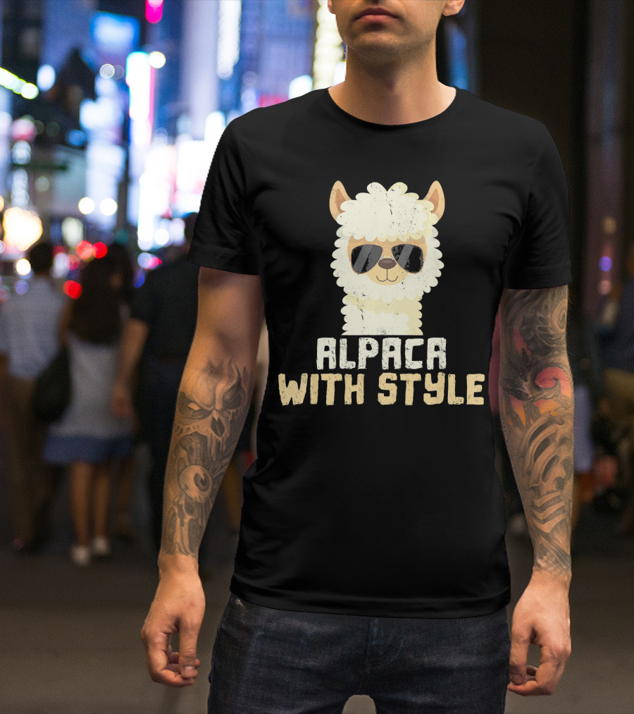 Alpaca With Style Cool Alpacas With Sunglasses T-Shirt
