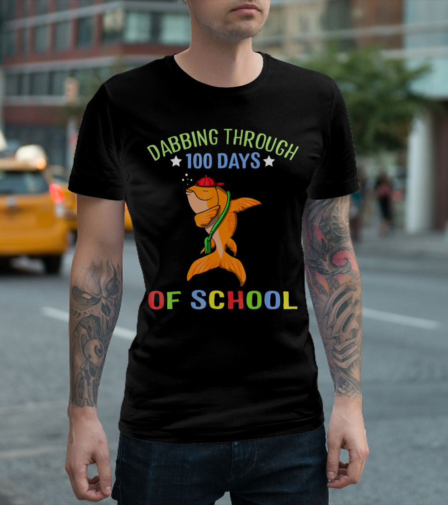 Dabbing Through 100 Days Of School Goldfish T-Shirt
