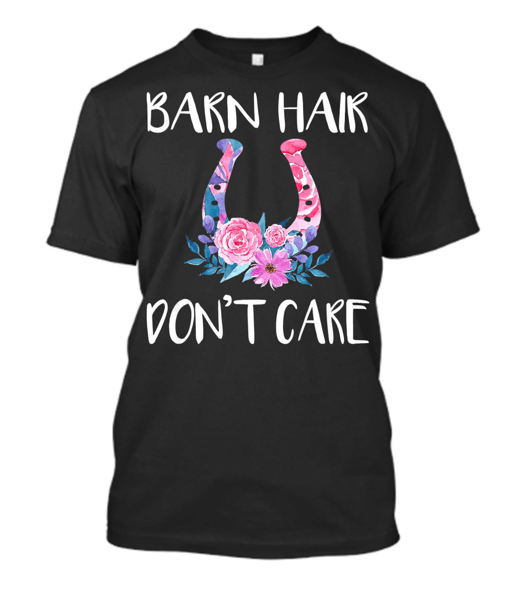 Barn Hair Don't Care Floral Horseshoe T-Shirt