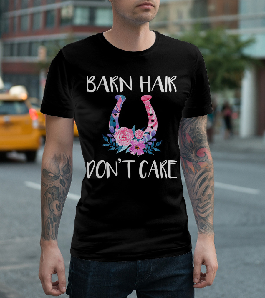 Barn Hair Don't Care Floral Horseshoe T-Shirt