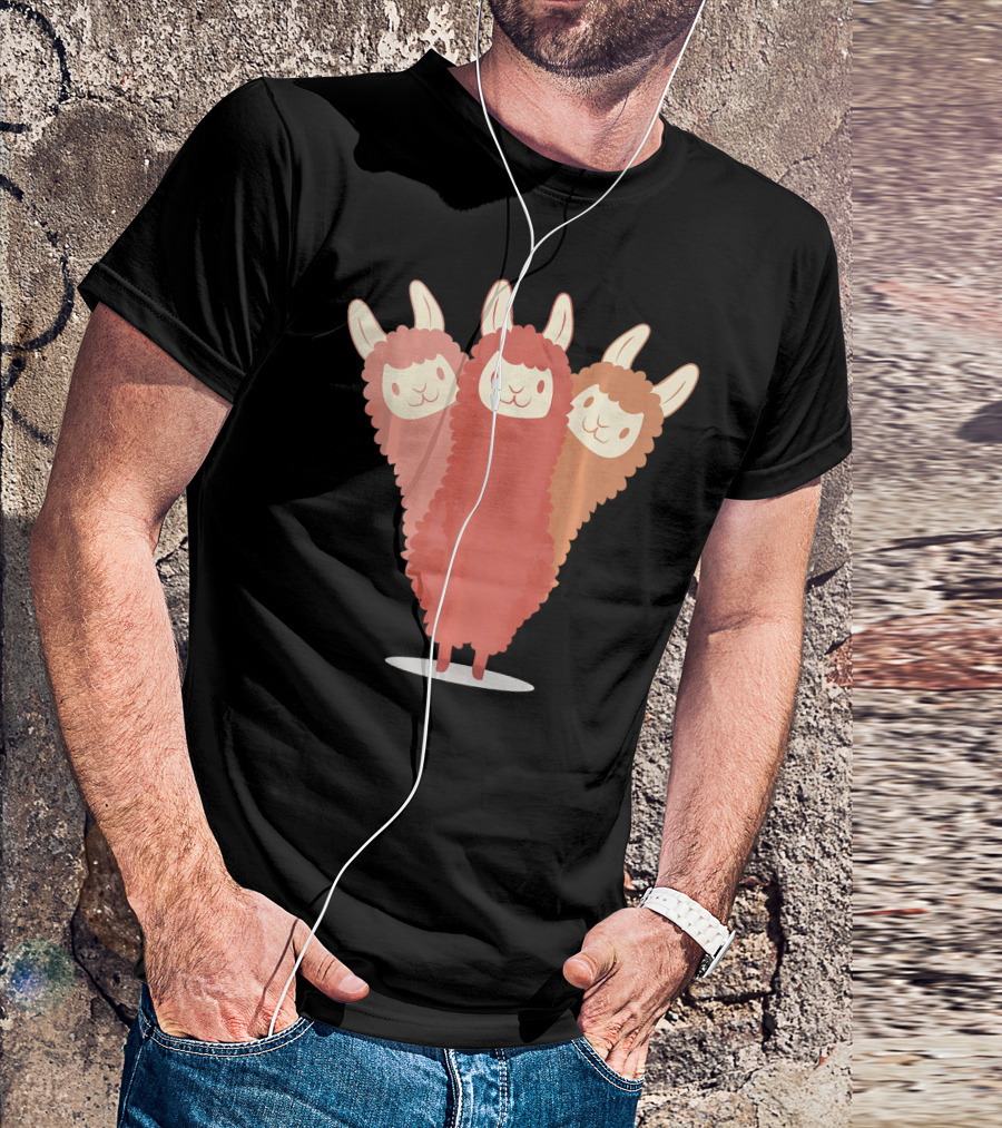 Cool Funny Llama Llama Alpaca Cute Trio T-Shirt