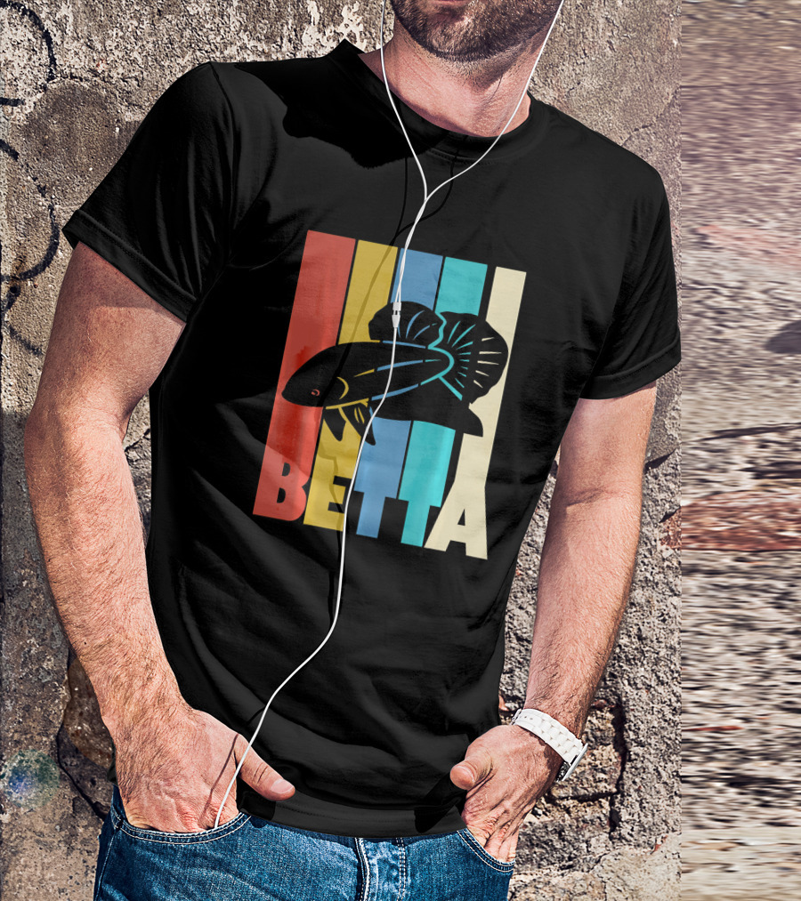 Betta Retro Colorful Striped Fish T-Shirt