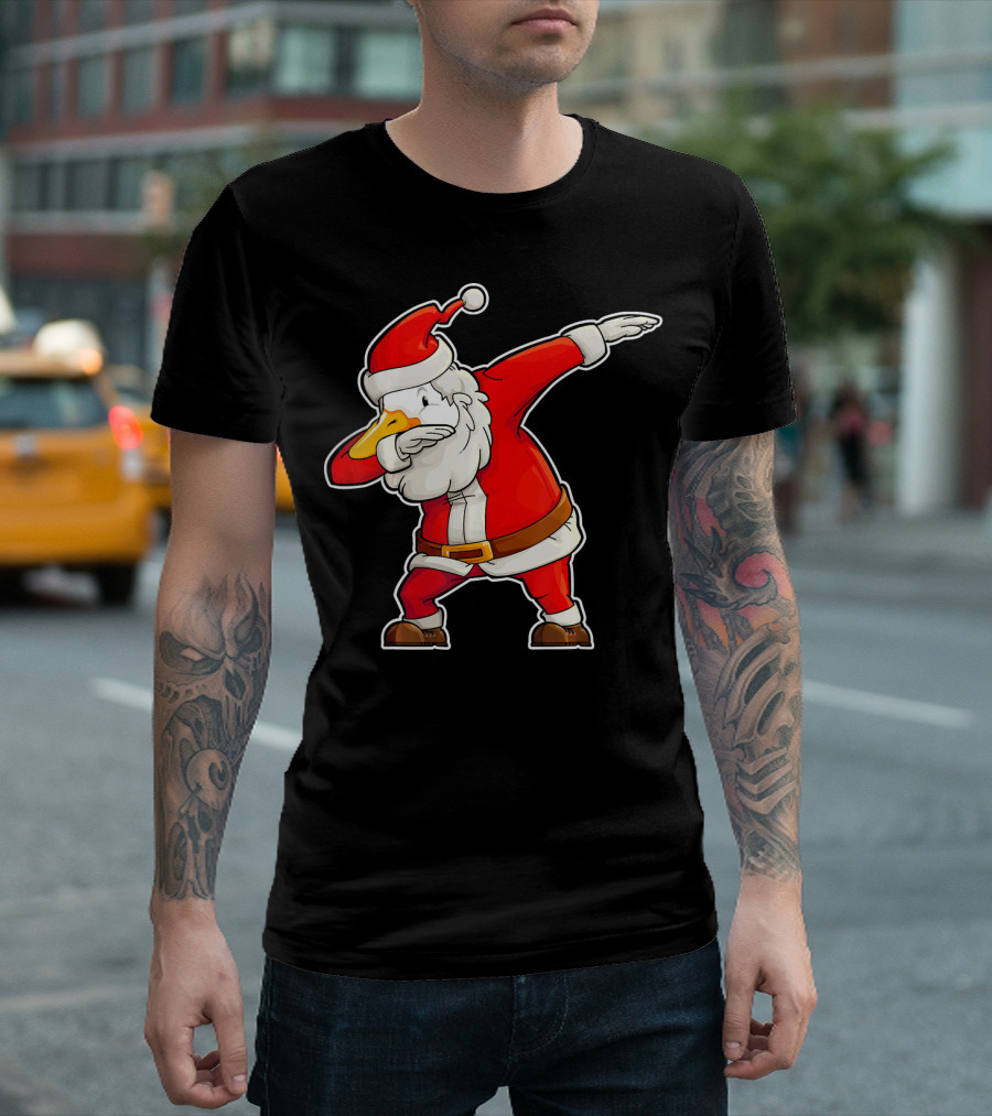 Dabbing Santa Goose Christmas T-Shirt
