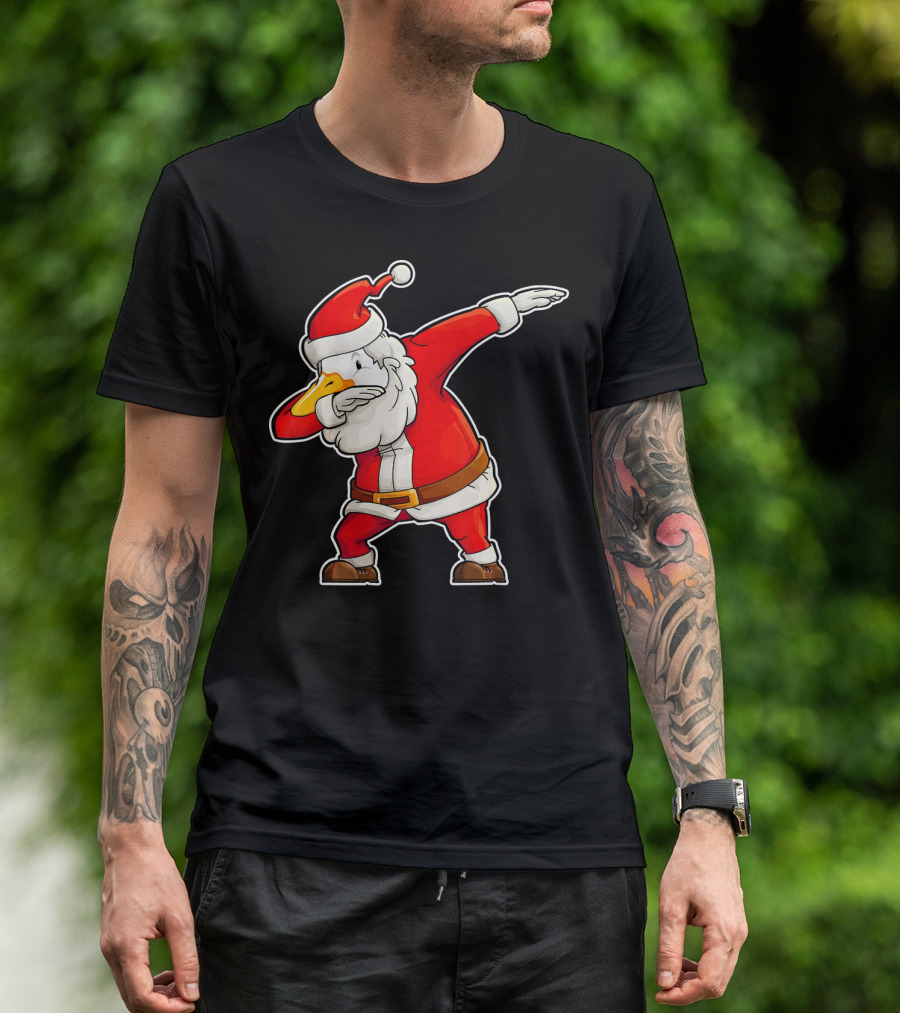 Dabbing Santa Goose Christmas T-Shirt