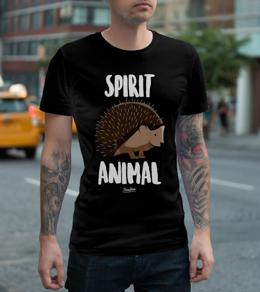 Cute Hedgehog Spirit Animal Funny Hedgehog TeesHive T-Shirt