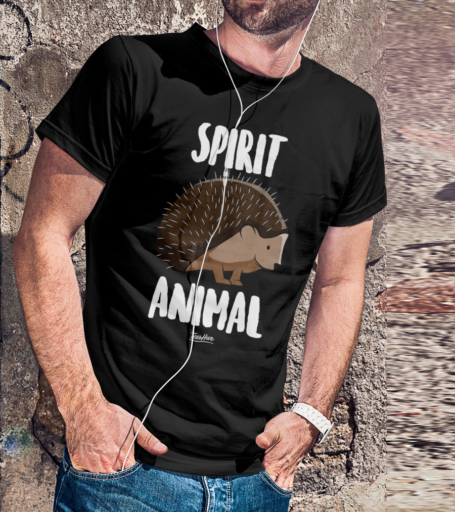 Cute Hedgehog Spirit Animal Funny Hedgehog TeesHive T-Shirt