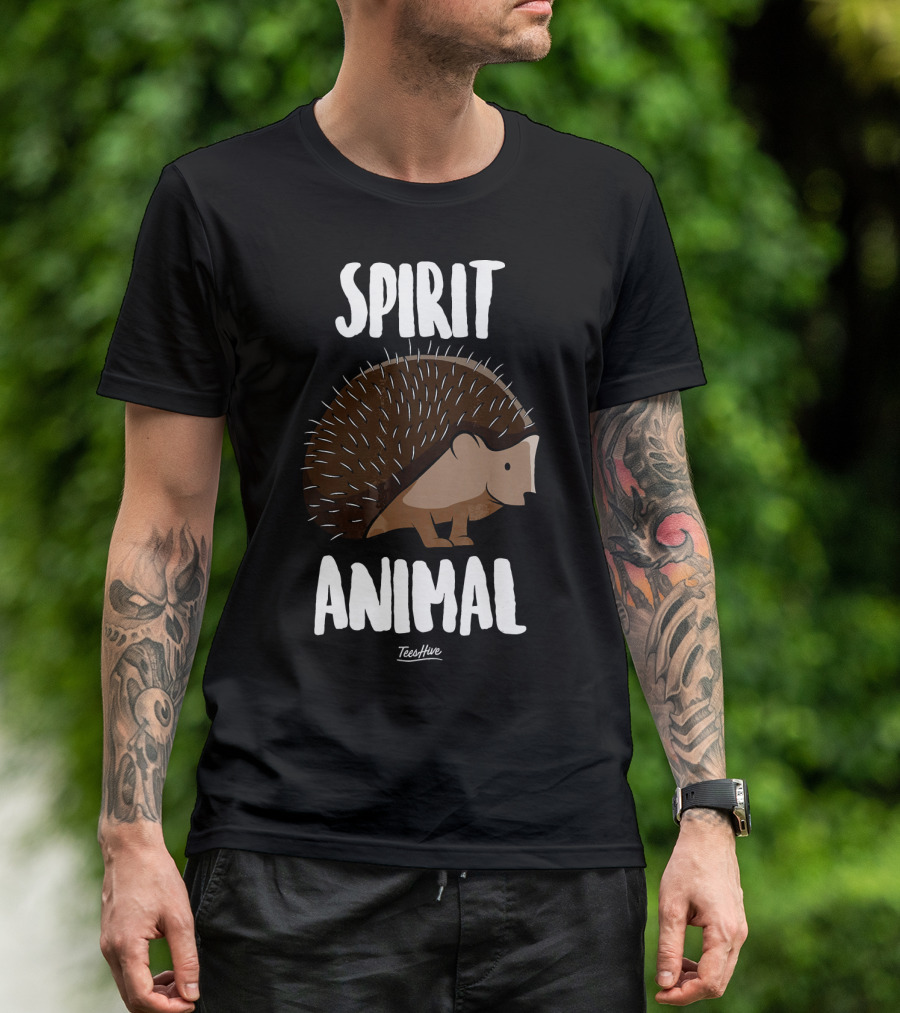 Cute Hedgehog Spirit Animal Funny Hedgehog TeesHive T-Shirt