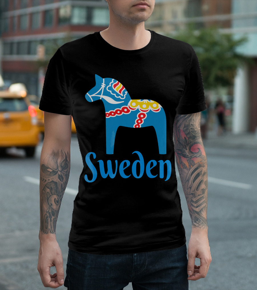 Dala Horse Sweden Blue Dalarna Sweden Horse Dal T-Shirt