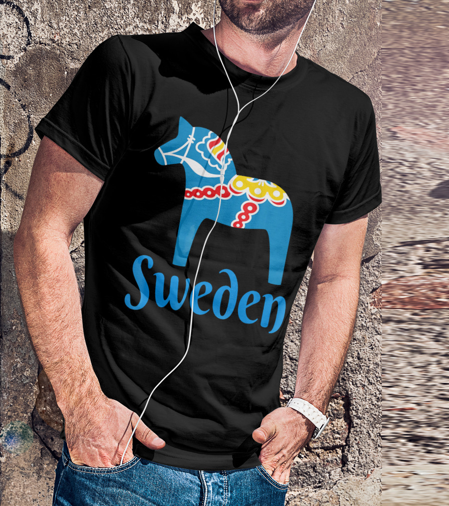 Dala Horse Sweden Blue Dalarna Sweden Horse Dal T-Shirt