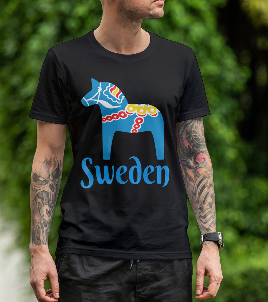 Dala Horse Sweden Blue Dalarna Sweden Horse Dal T-Shirt