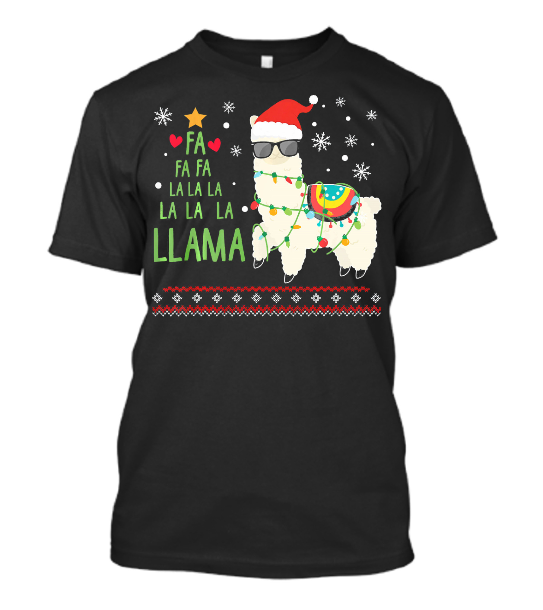 Fa La La La Llama Alpaca Christmas Festive T-Shirt