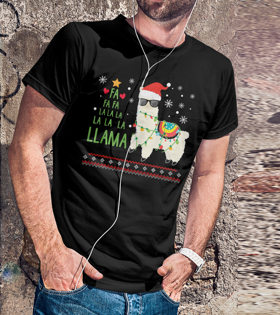 Fa La La La Llama Alpaca Christmas Festive T-Shirt