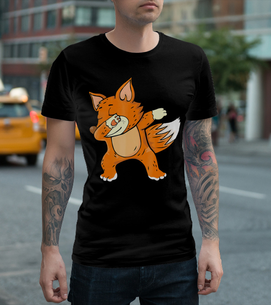 Dabbing Fox Funny Dab Dance Cartoon T-Shirt