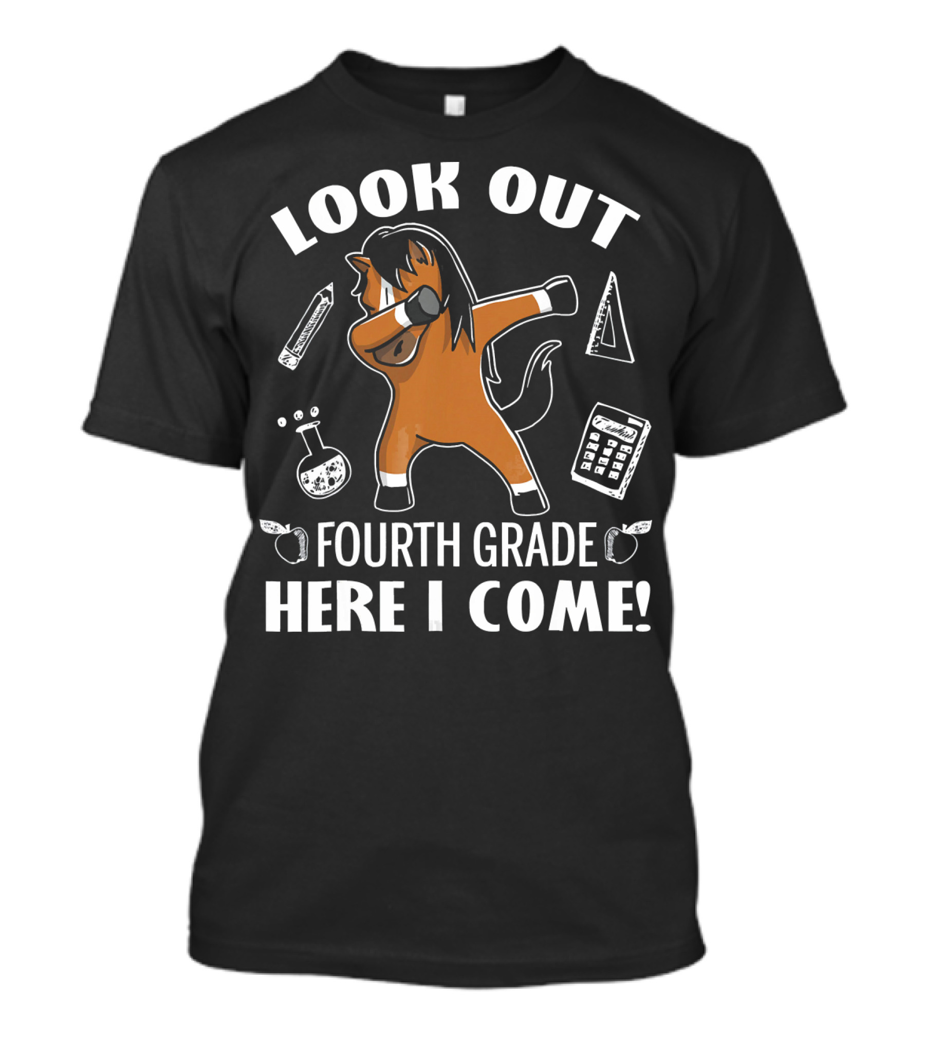 Look Out Fourth Grade Here I Come Dabbing Horse Iconic School Symbols T-Shirt