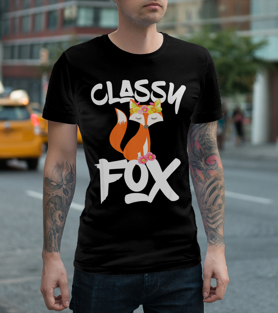 Classy Fox with Flower Crown T-Shirt