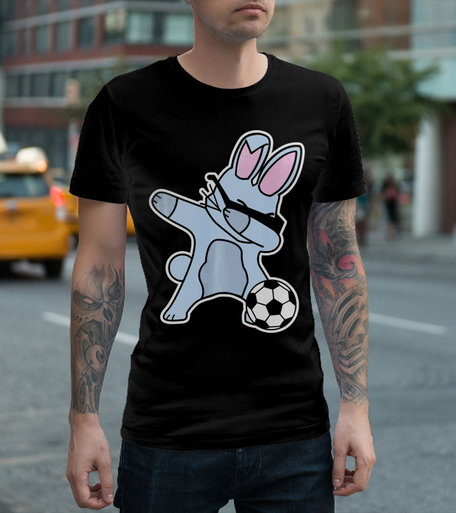 Dabbing Easter Bunny with Soccer Ball T-Shirt