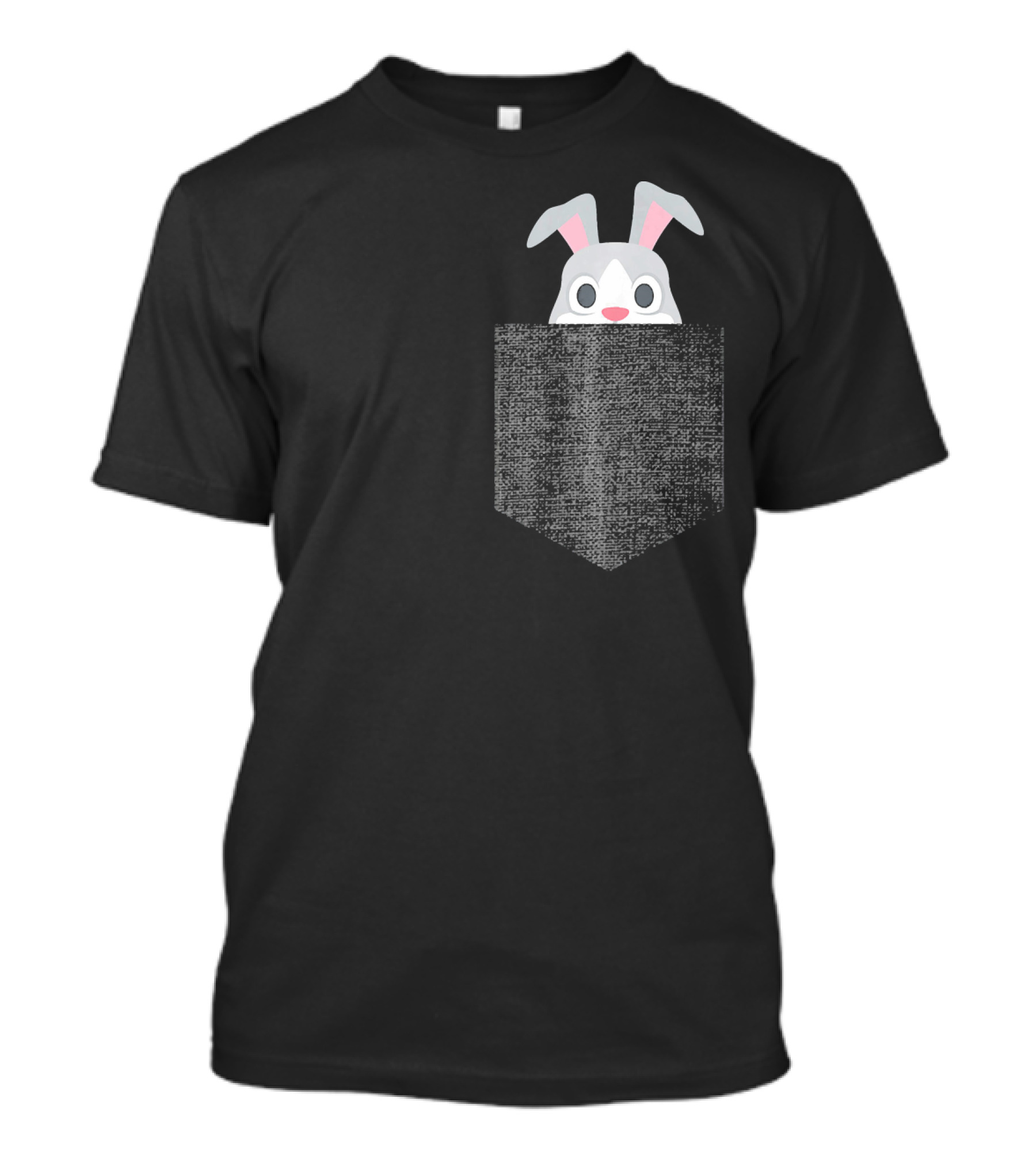 Bunny Rabbit Peeking Pocket Patch Easter Bunny T-Shirt