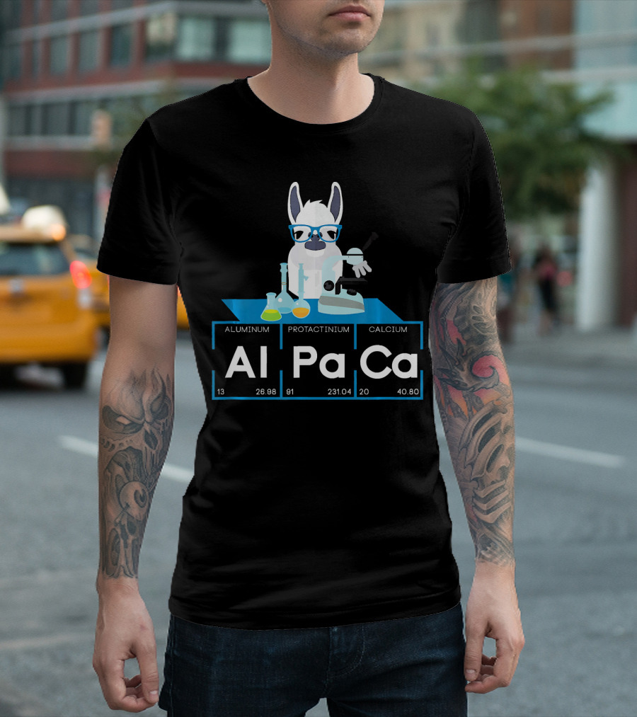 Aluminum Protactinium Calcium Alpaca Lab Scientist Chemistry Elements T-Shirt