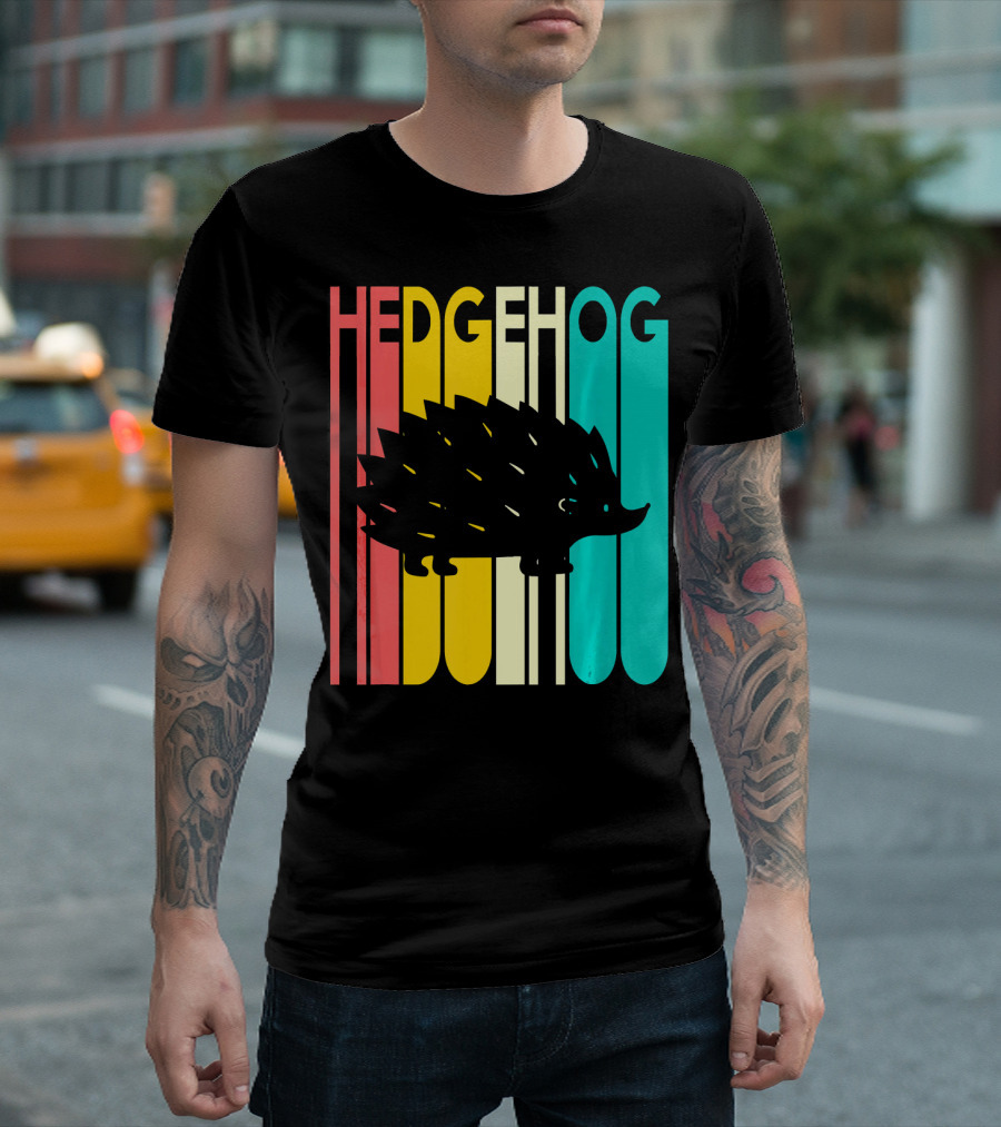 Hedgehog Lover Retro Colorful T-Shirt