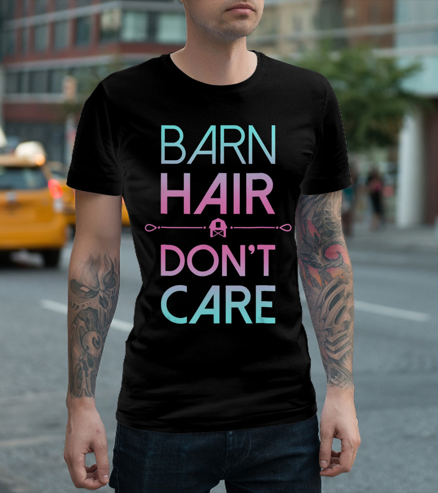 Barn Hair Don't Care Horse Riding Barn Icon Whip Elements T-Shirt