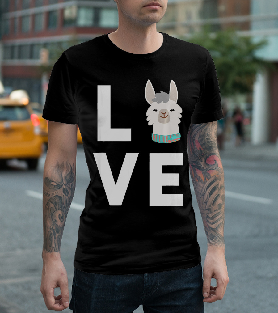 LOVE Cute I Love Llamas Funny Alpaca T-Shirt