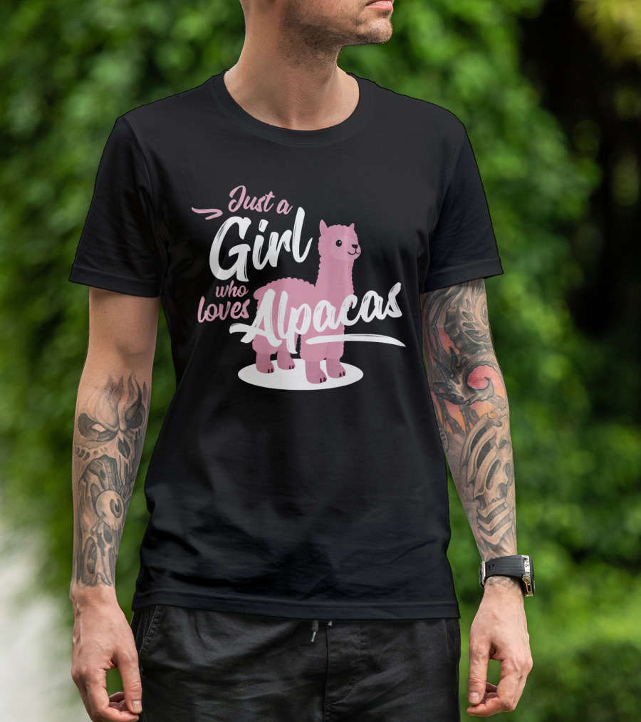 Just A Girl Who Loves Alpacas Cute Llama Alpaca Girl Animal Cool Lama T-Shirt