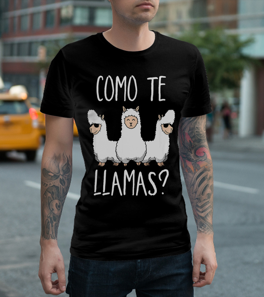 Como Te Llamas Funny Awesome Llama Lover Trio with Sunglasses T-Shirt