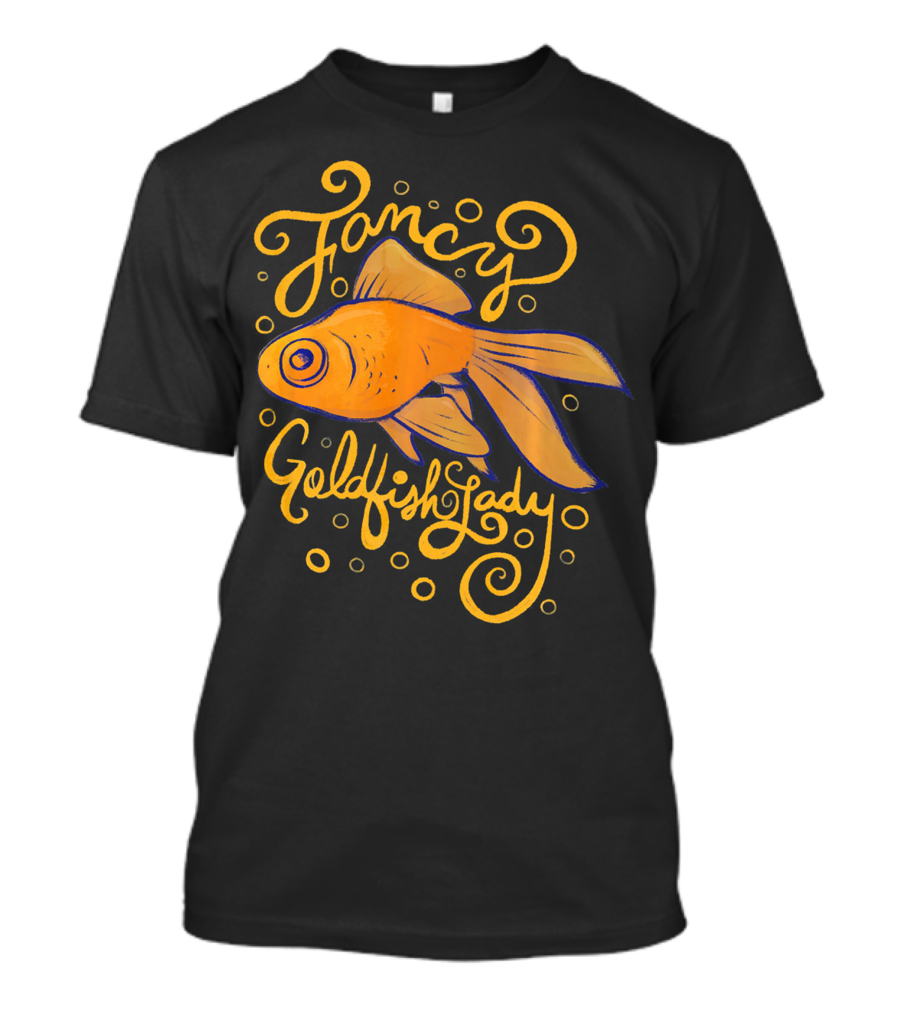 Fancy Goldfish Lady Fun Goldfish Lovers Whimsical T-Shirt