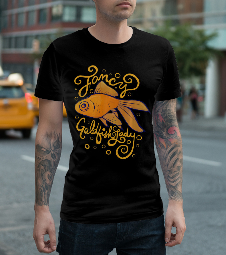 Fancy Goldfish Lady Fun Goldfish Lovers Whimsical T-Shirt
