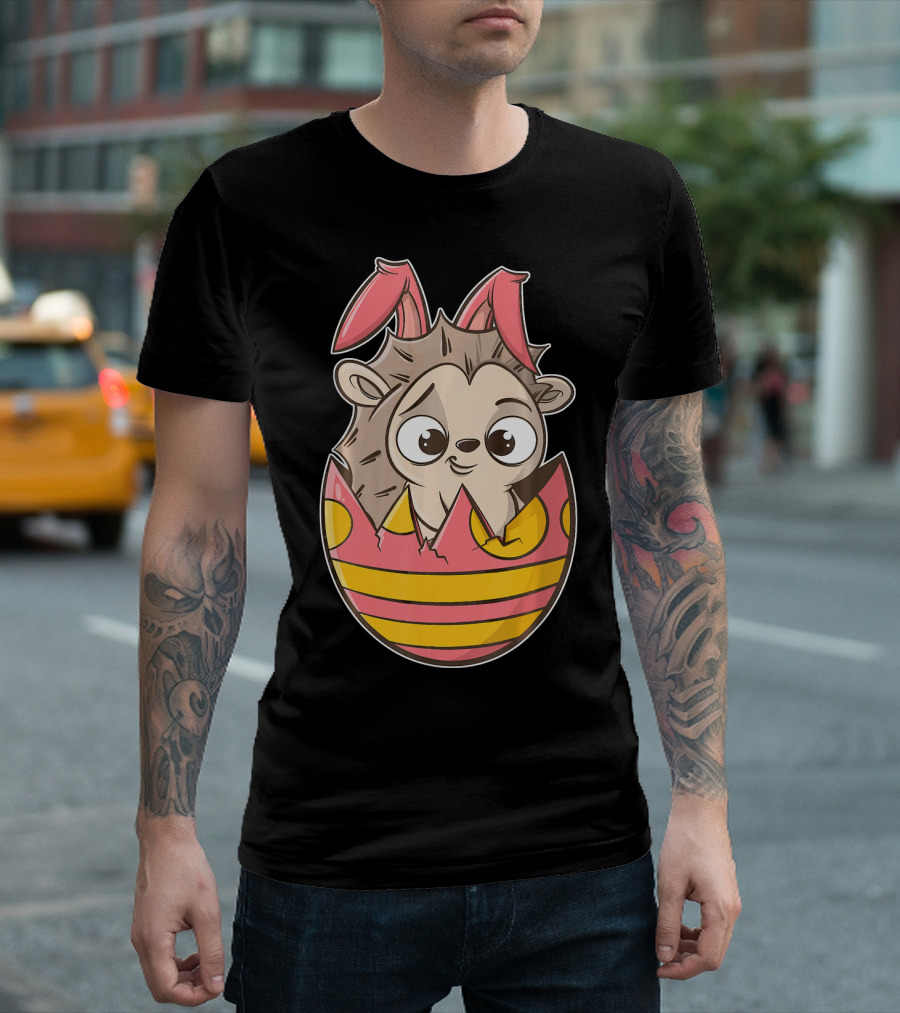 Hedgehog Bunny Easter Egg T-Shirt