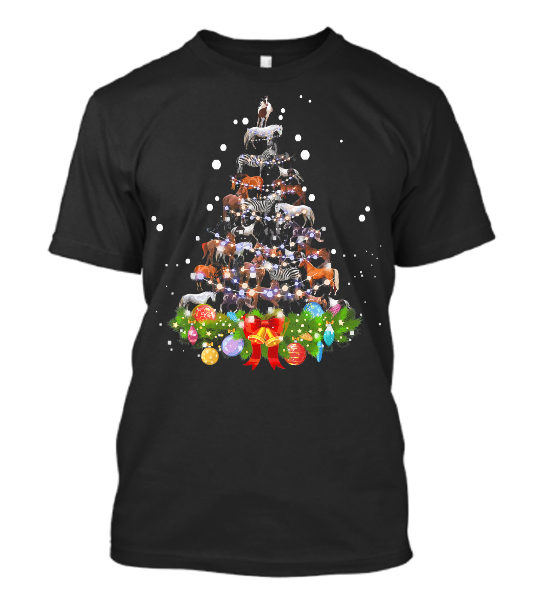 Funny Horse Christmas Tree Farmer Holiday Festive Animals T-Shirt