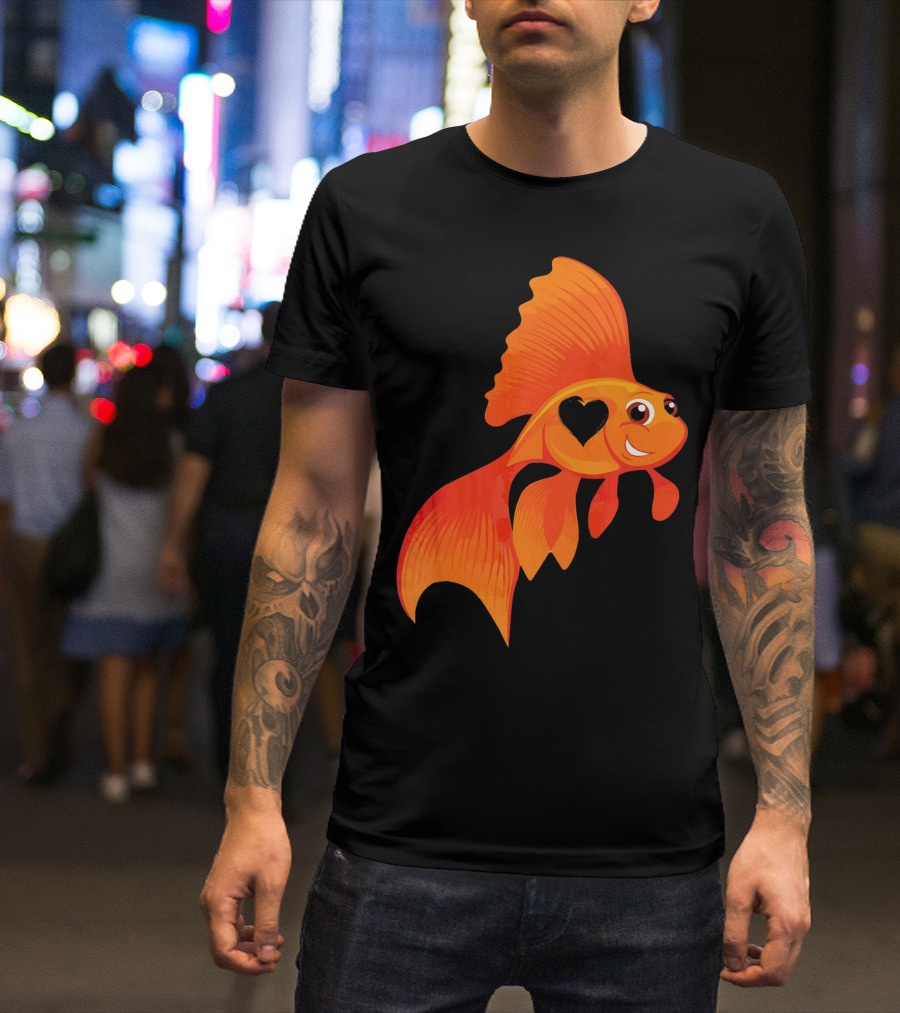 Funny Heart Of Goldfish With Heart Shape In Goldfish T-Shirt