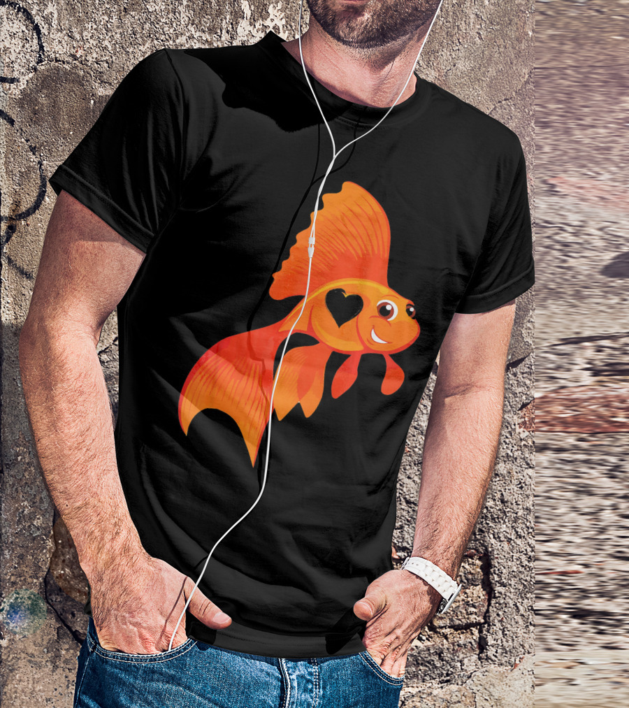 Funny Heart Of Goldfish With Heart Shape In Goldfish T-Shirt