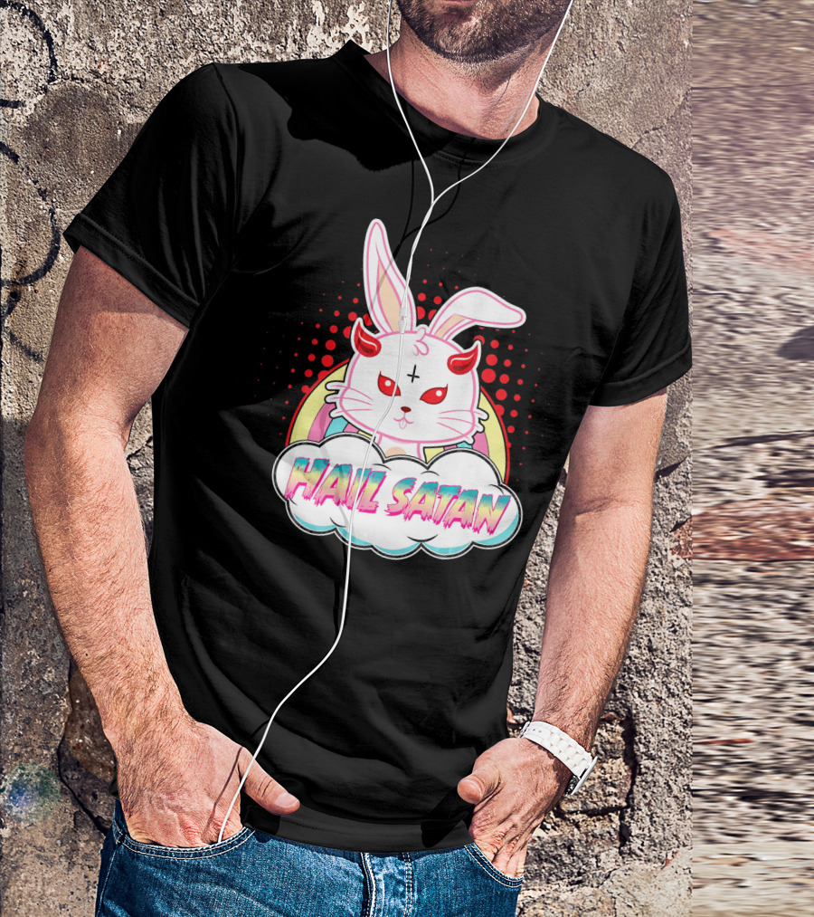 Hail Satan Funny Easter Bunny T-Shirt