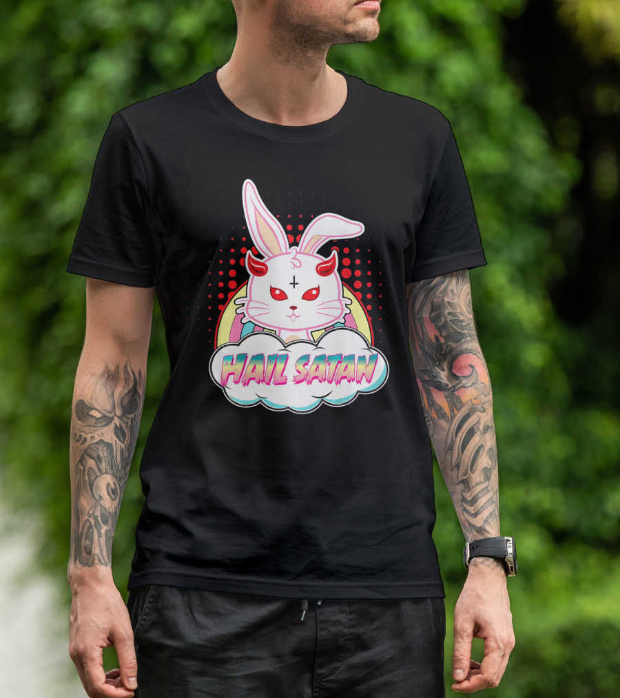 Hail Satan Funny Easter Bunny T-Shirt