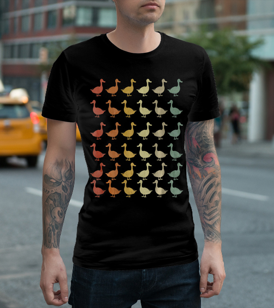 Goose Style Vintage Retro Geese Multicolor T-Shirt