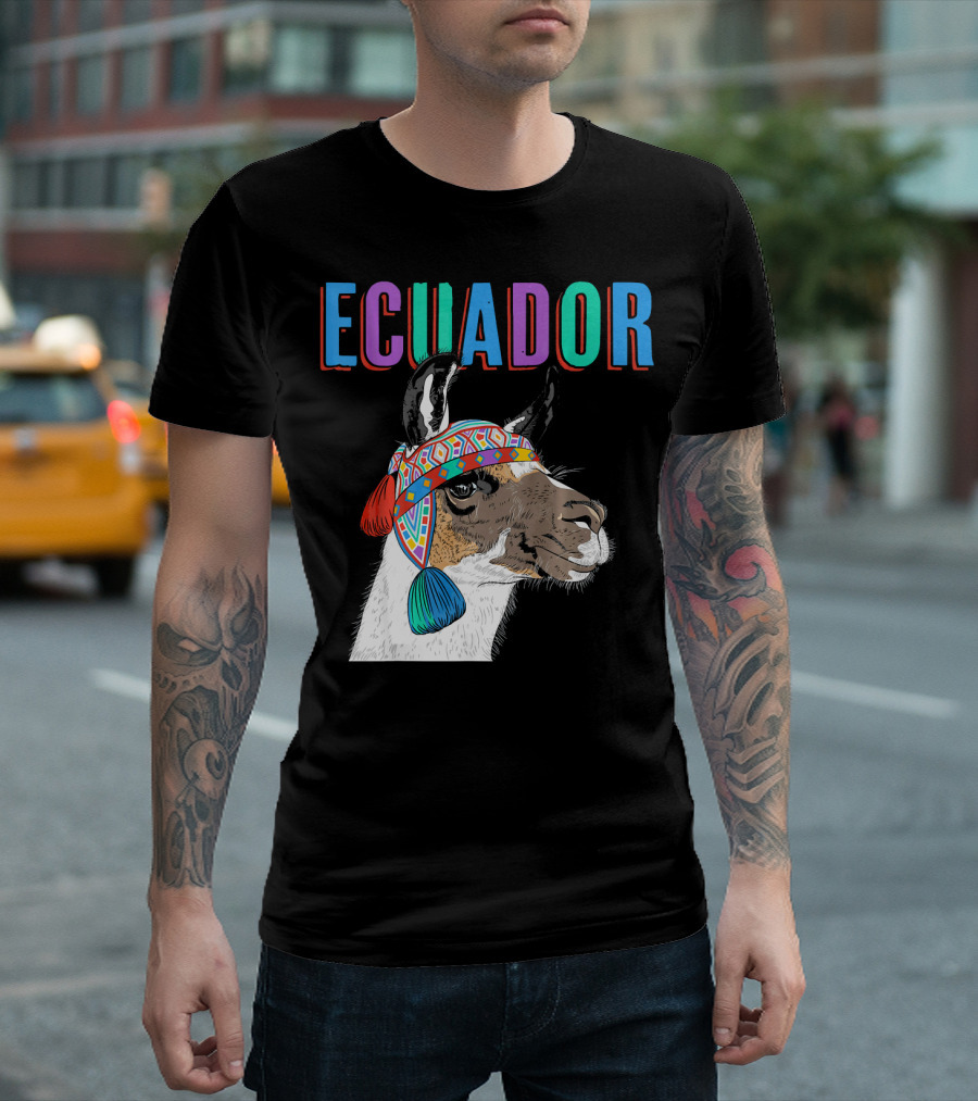 Ecuador Colorful Alpaca Llama T-Shirt