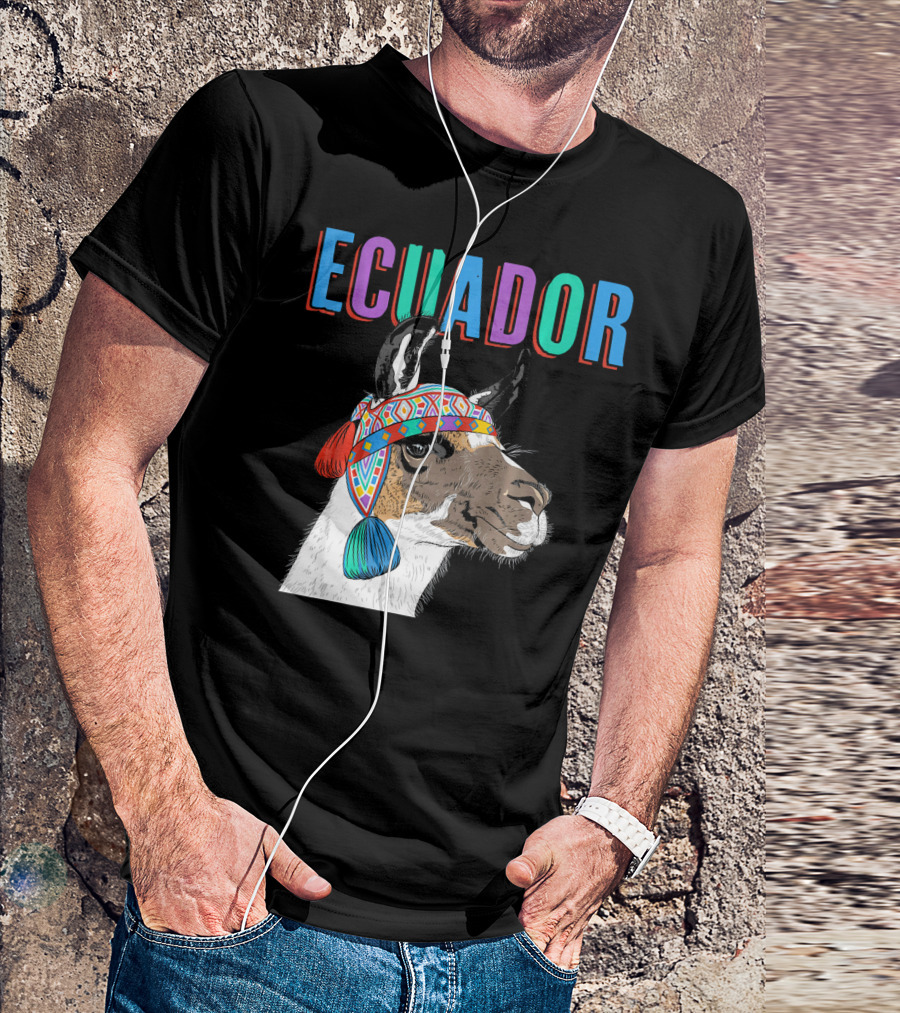 Ecuador Colorful Alpaca Llama T-Shirt