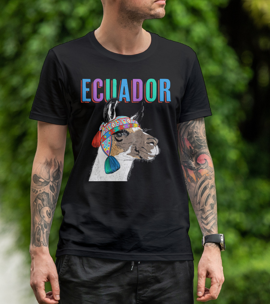 Ecuador Colorful Alpaca Llama T-Shirt