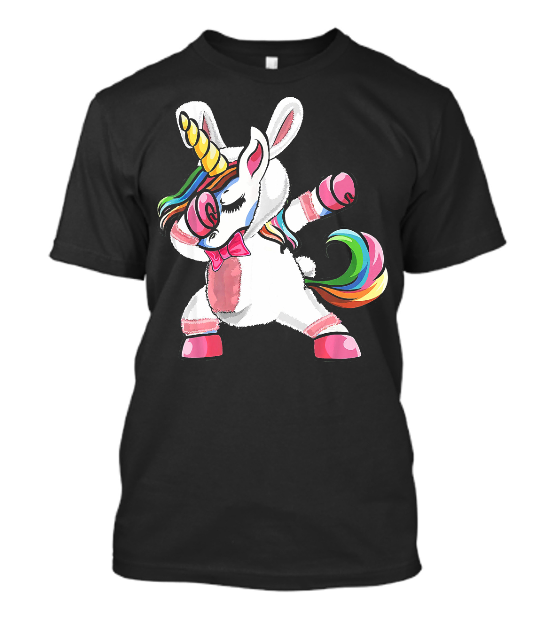 Easter Dabbing Unicorn Bunny Rainbow Ears T-Shirt
