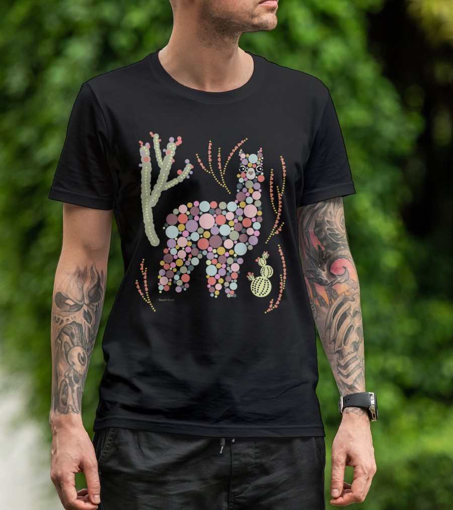 Funny Alpaca Dotted Style For Alpaca Lover T-Shirt