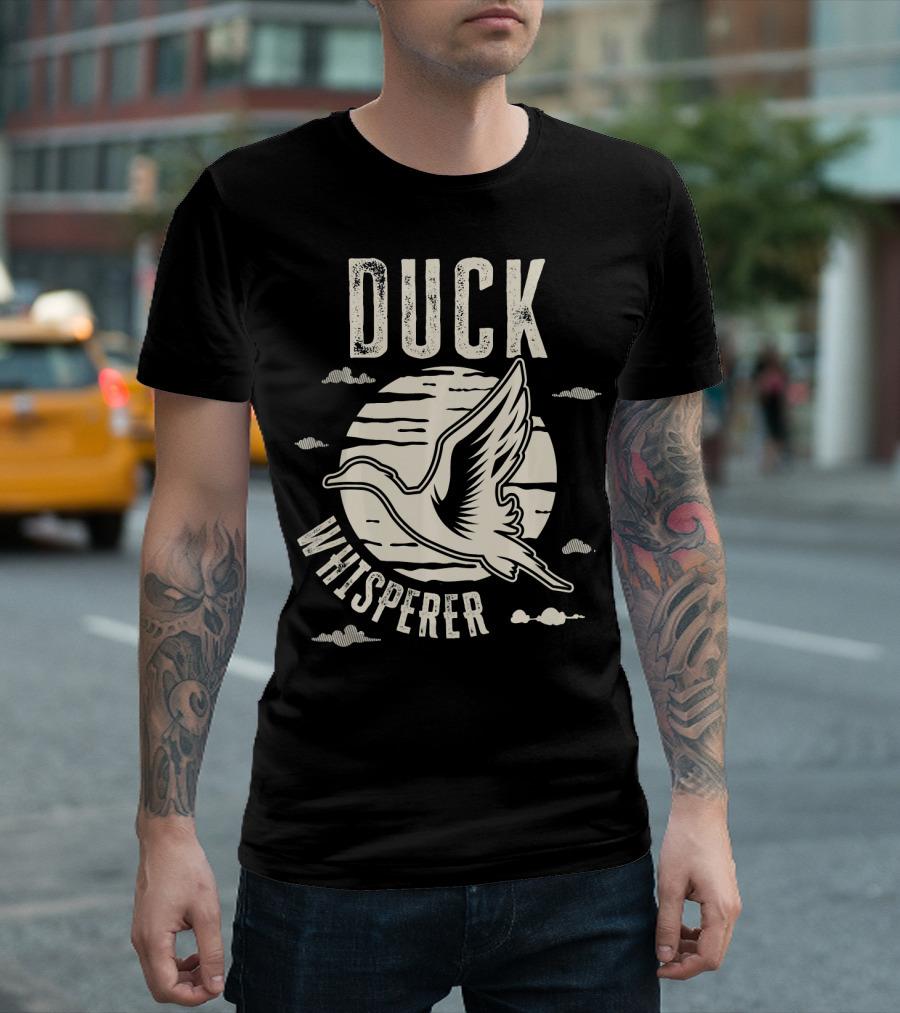 Funny Retro Vintage Duck Whisperer Sky Scene T-Shirt