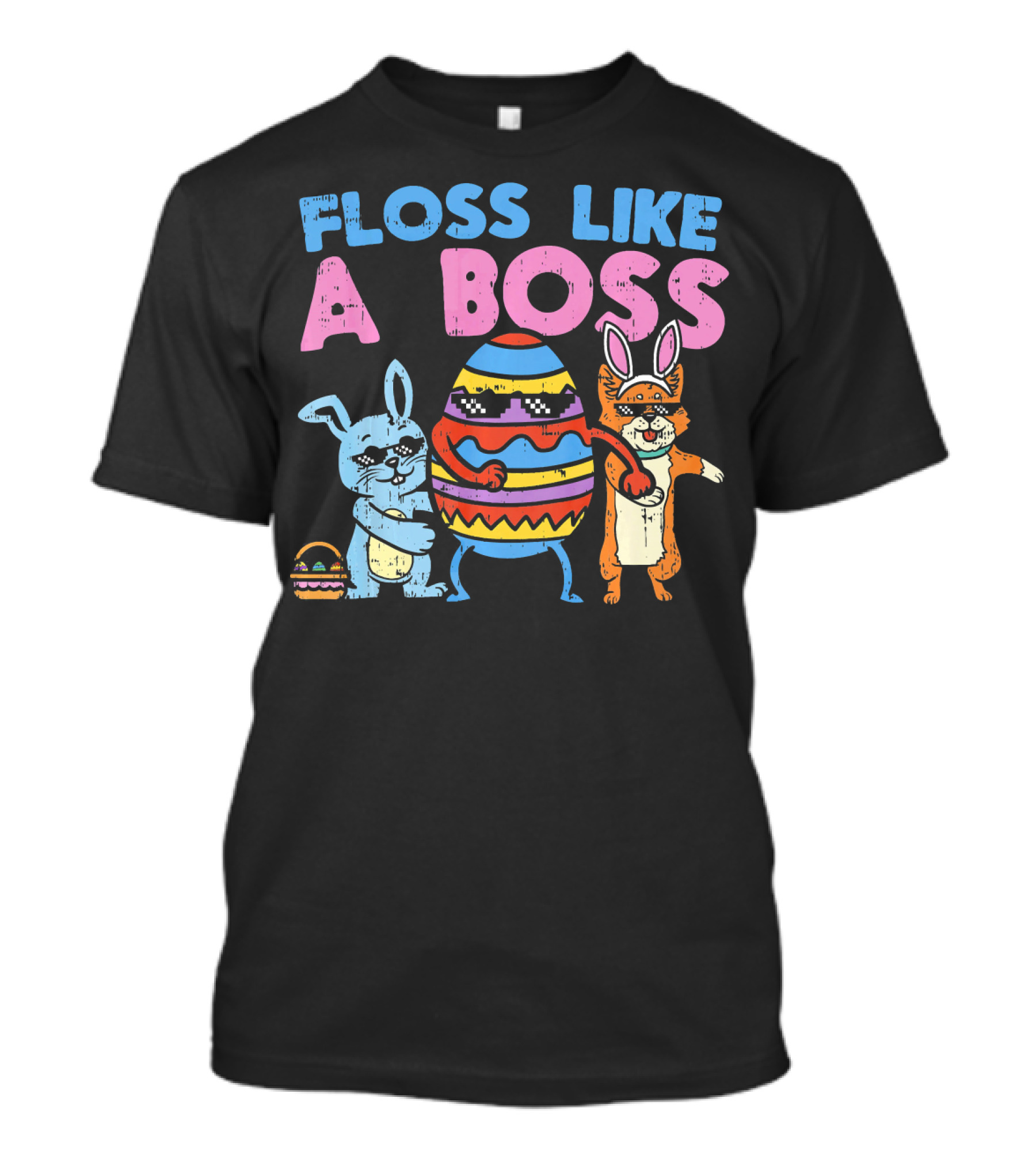 Flossing Easter Crew Floss Like A Boss Dancing Egg Rabbit Fox T-Shirt