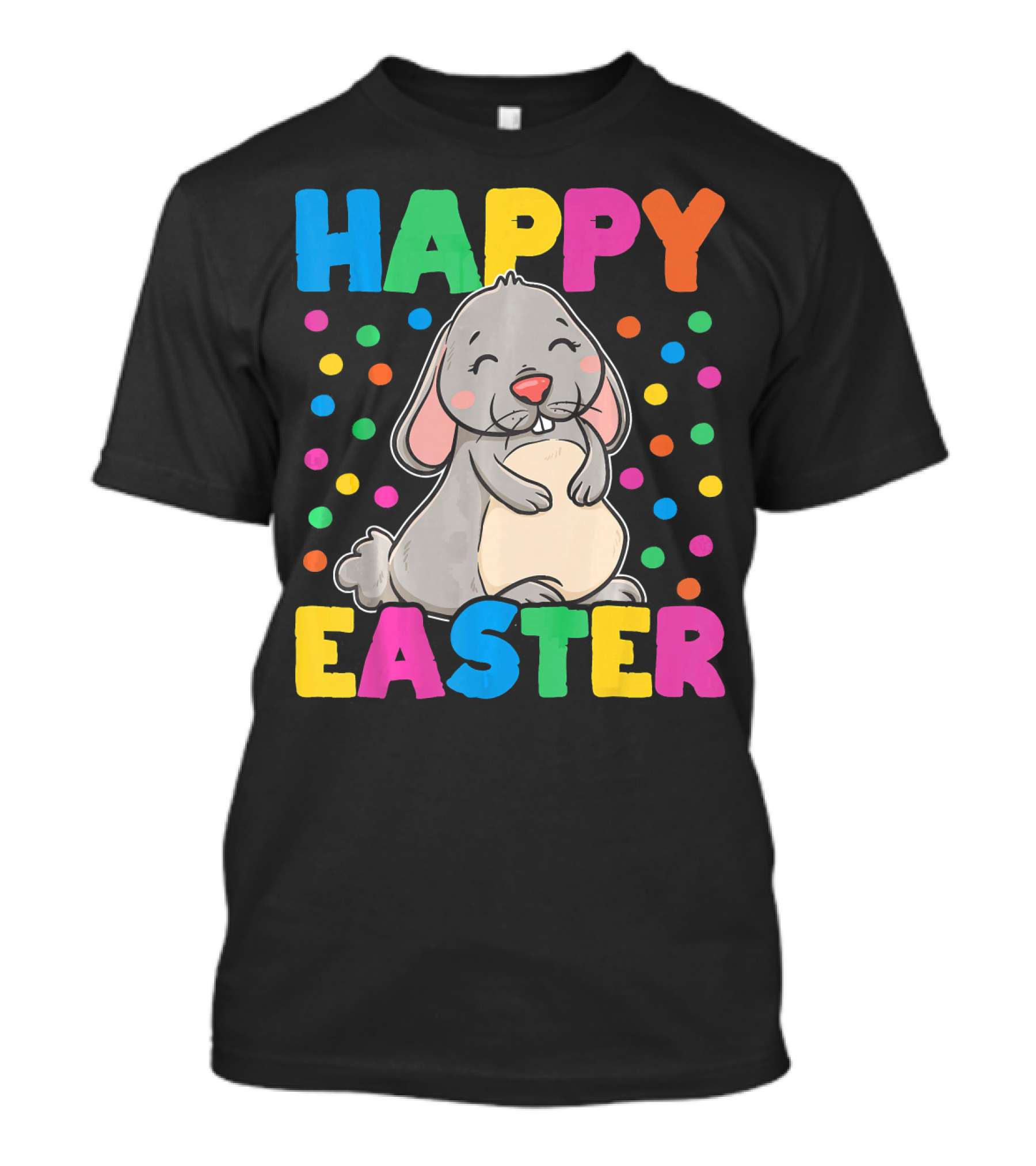 Happy Easter Bunny Colorful Dots T-Shirt