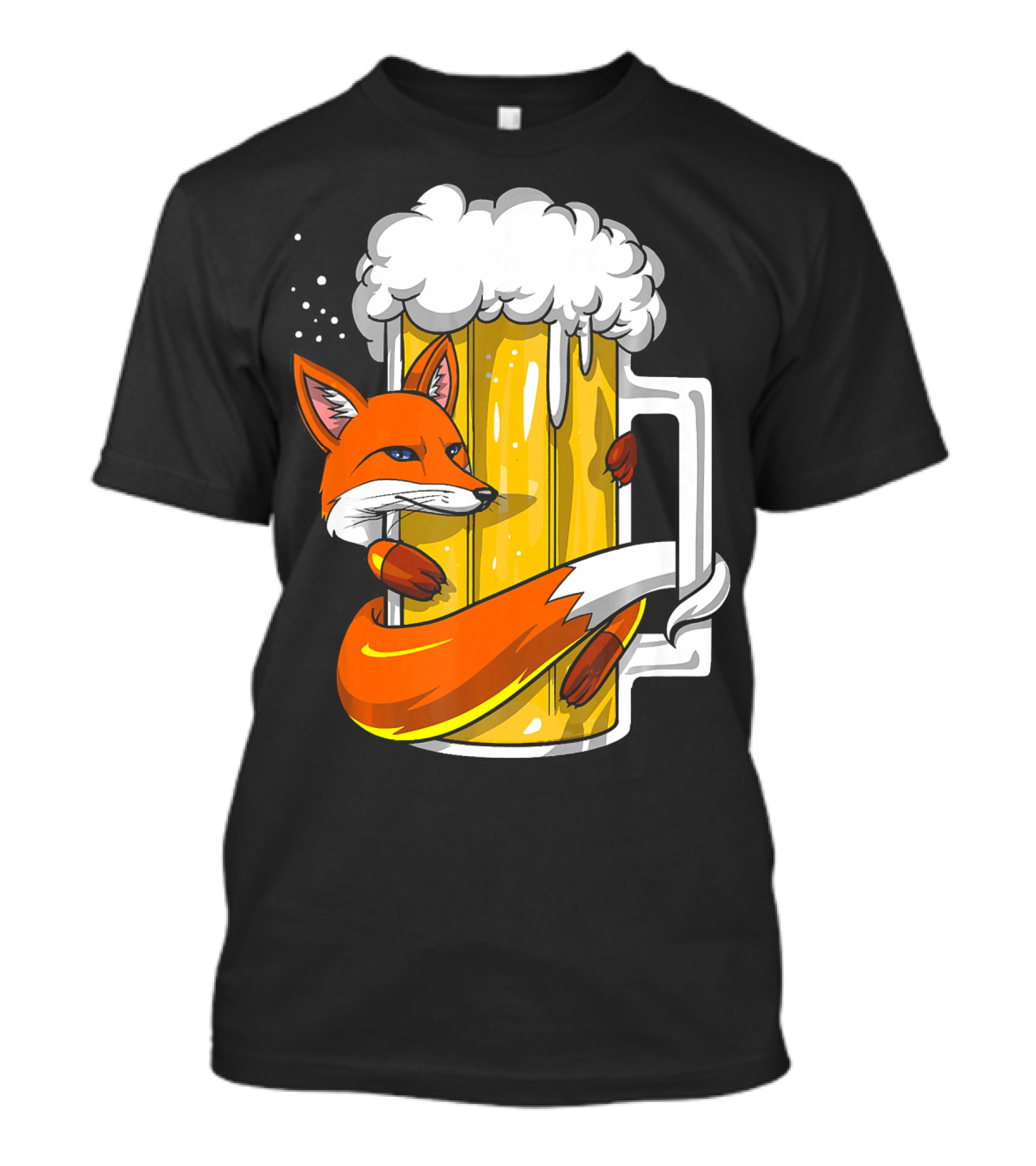Fox Wrapped Beer Mug Funny Drinking T-Shirt